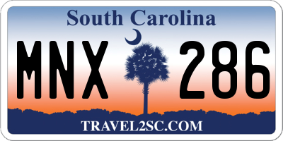 SC license plate MNX286
