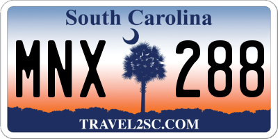 SC license plate MNX288
