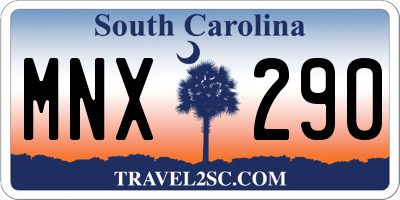 SC license plate MNX290