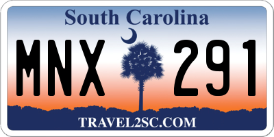 SC license plate MNX291