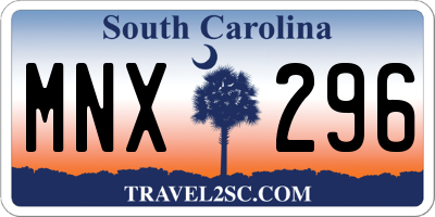 SC license plate MNX296