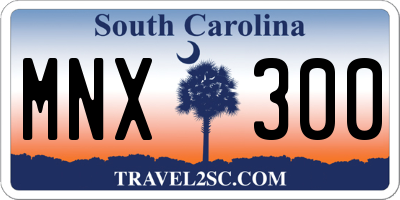 SC license plate MNX300