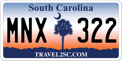 SC license plate MNX322