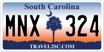 SC license plate MNX324