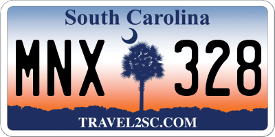 SC license plate MNX328