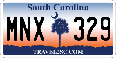 SC license plate MNX329