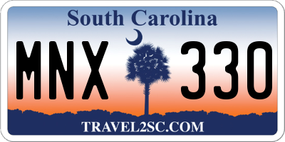 SC license plate MNX330