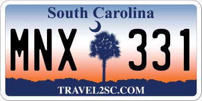 SC license plate MNX331