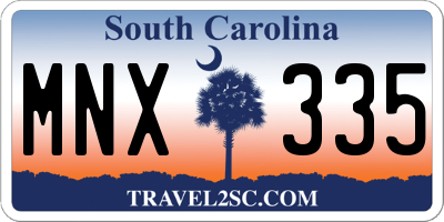 SC license plate MNX335