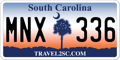 SC license plate MNX336