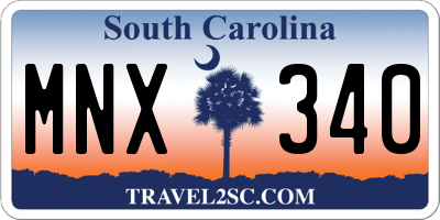 SC license plate MNX340