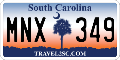 SC license plate MNX349