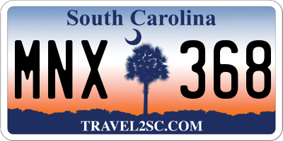 SC license plate MNX368