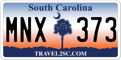 SC license plate MNX373