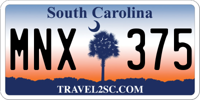 SC license plate MNX375