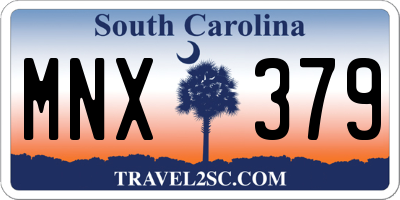 SC license plate MNX379