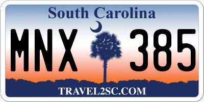 SC license plate MNX385