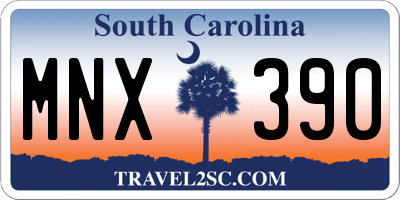 SC license plate MNX390