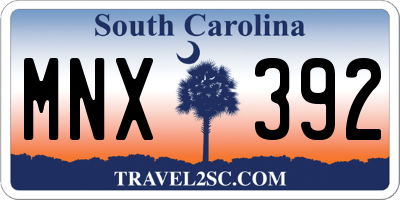 SC license plate MNX392
