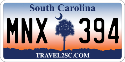 SC license plate MNX394