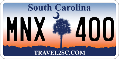 SC license plate MNX400