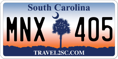 SC license plate MNX405