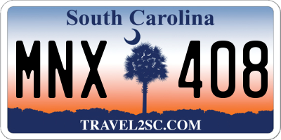 SC license plate MNX408
