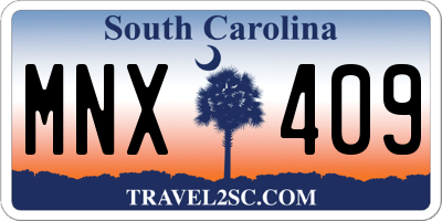 SC license plate MNX409