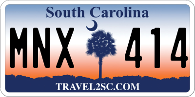 SC license plate MNX414