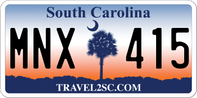 SC license plate MNX415