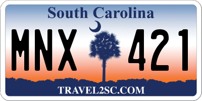 SC license plate MNX421