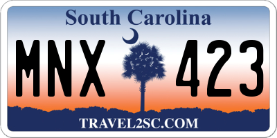 SC license plate MNX423