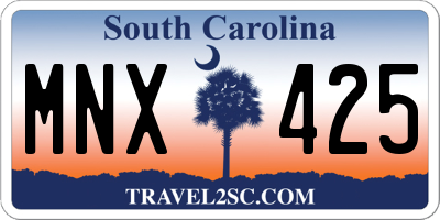 SC license plate MNX425