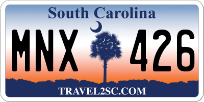 SC license plate MNX426