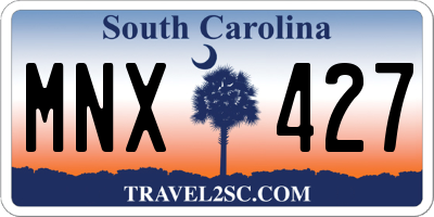 SC license plate MNX427