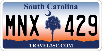 SC license plate MNX429