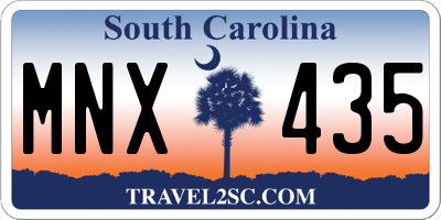 SC license plate MNX435