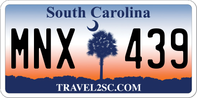 SC license plate MNX439