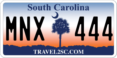 SC license plate MNX444