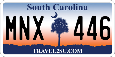 SC license plate MNX446