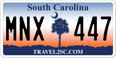 SC license plate MNX447