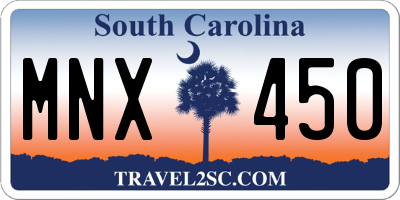 SC license plate MNX450