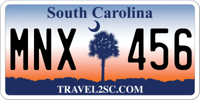 SC license plate MNX456