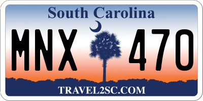 SC license plate MNX470