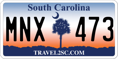 SC license plate MNX473