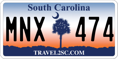SC license plate MNX474