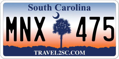 SC license plate MNX475