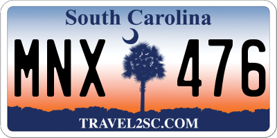 SC license plate MNX476