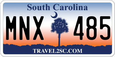 SC license plate MNX485