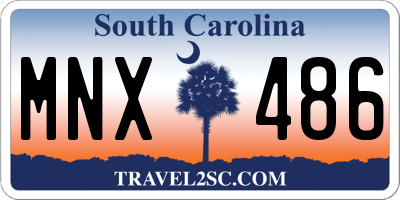SC license plate MNX486
